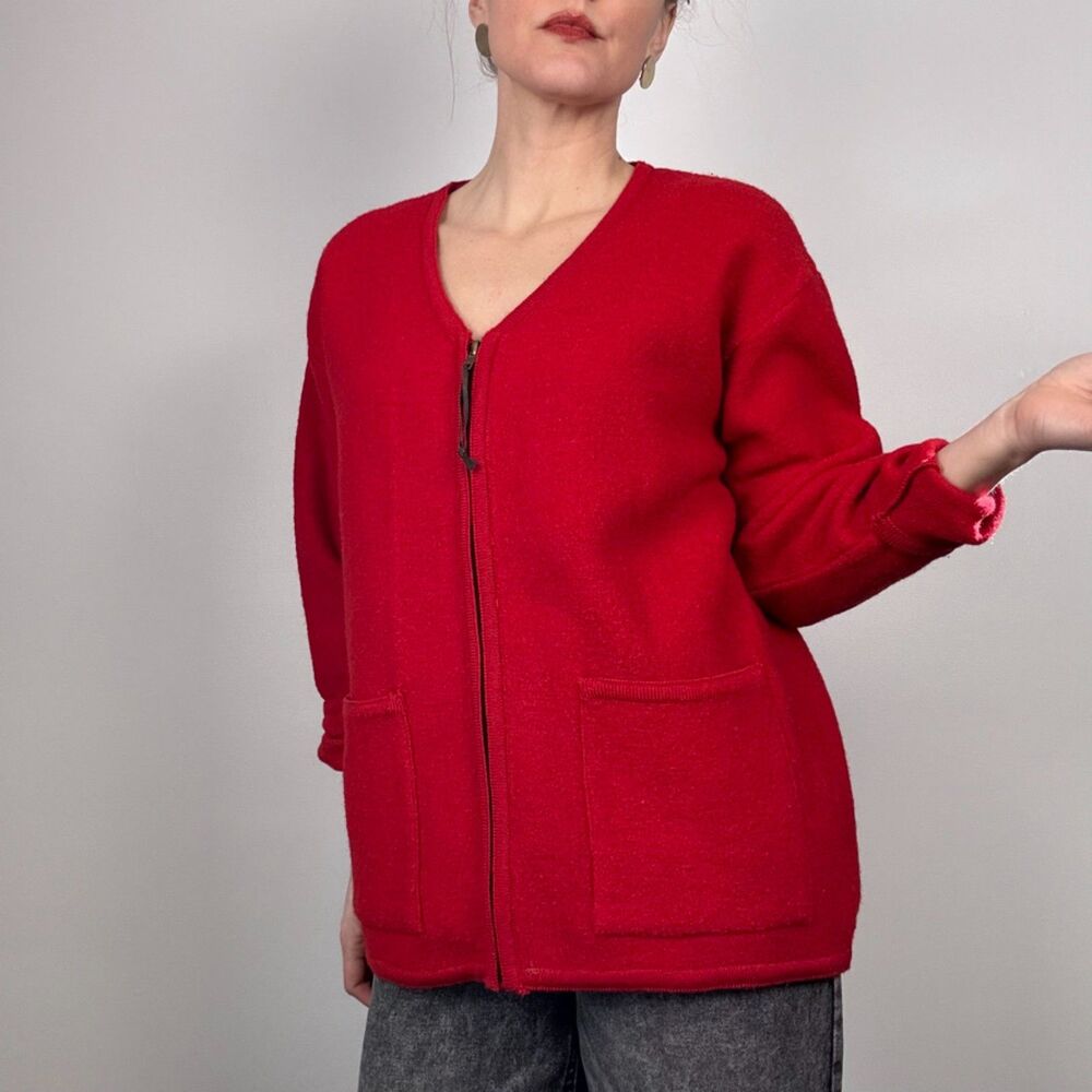 Vintage Cabela's Red Wool Zip-Up Jacket - Women's Medium